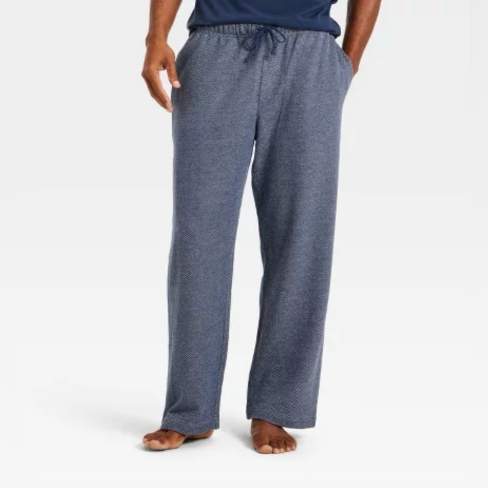 NWT Textured Knit Lounge Men’s Pants - Goodfellow & Co Blue XXL Pockets
